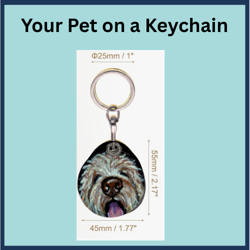 Your Pet on a keychain  Teardrop Shape