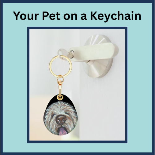 Your Pet on a keychain  Teardrop Shape