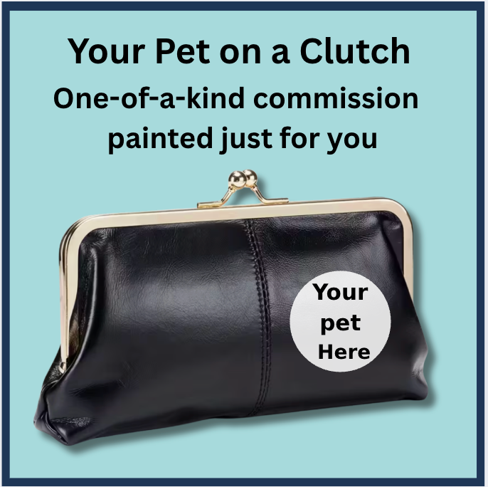 One-of-a-kind, Hand-Painted Clutch of your Pet